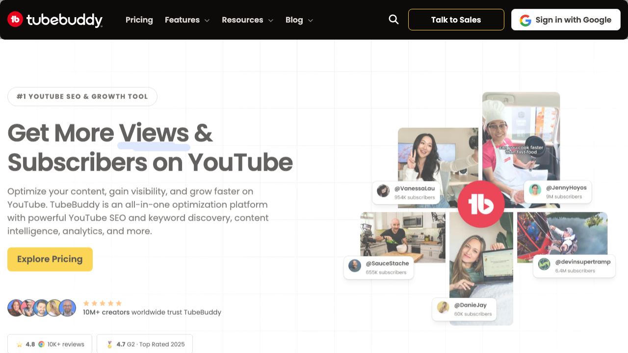 TubeBuddy 网站截图