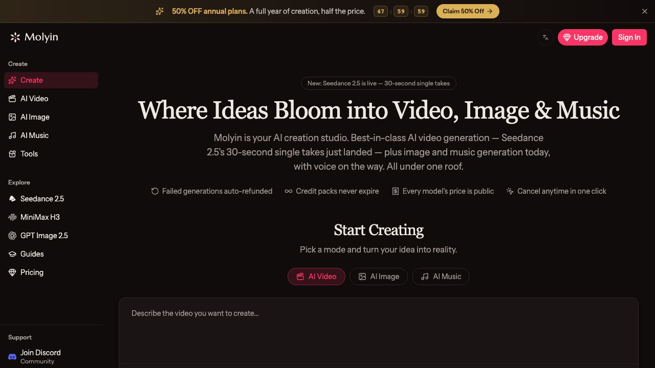 Molyin website screenshot