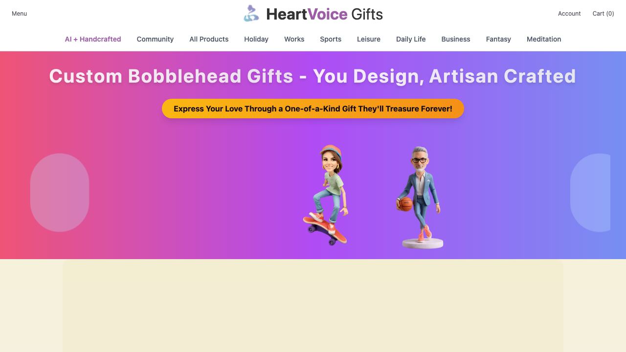 HeartVoice Gifts 网站截图