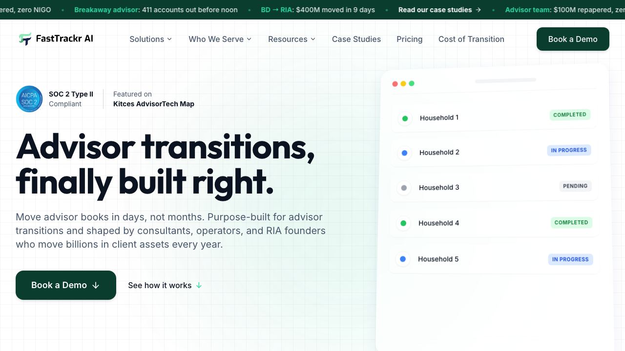 FastTrackr AI 网站截图
