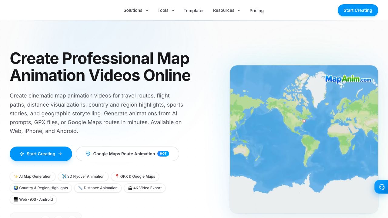 MapAnim website screenshot