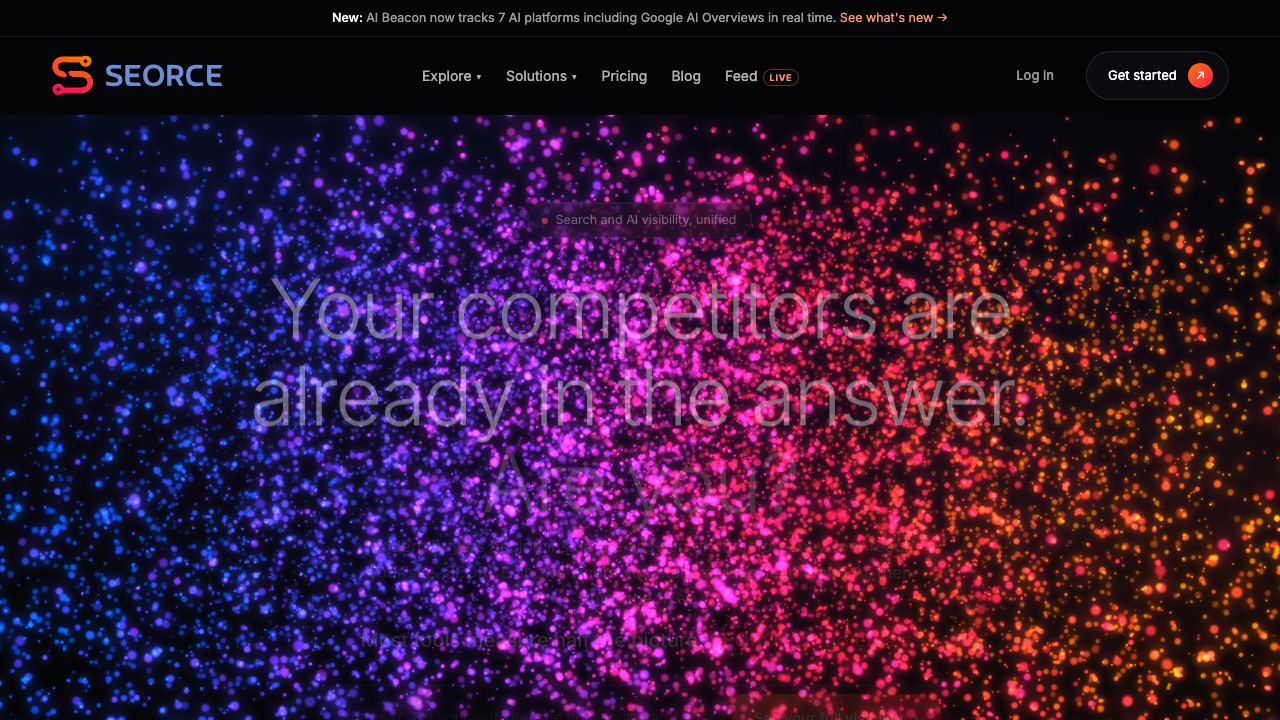 SEORCE website screenshot
