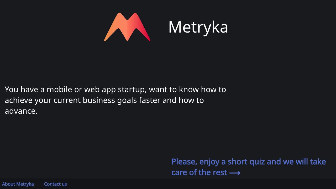 Metryka website screenshot