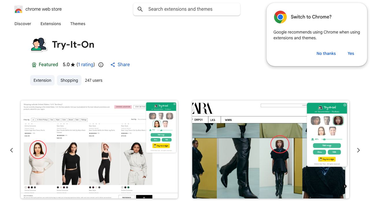 Try-It-On website screenshot
