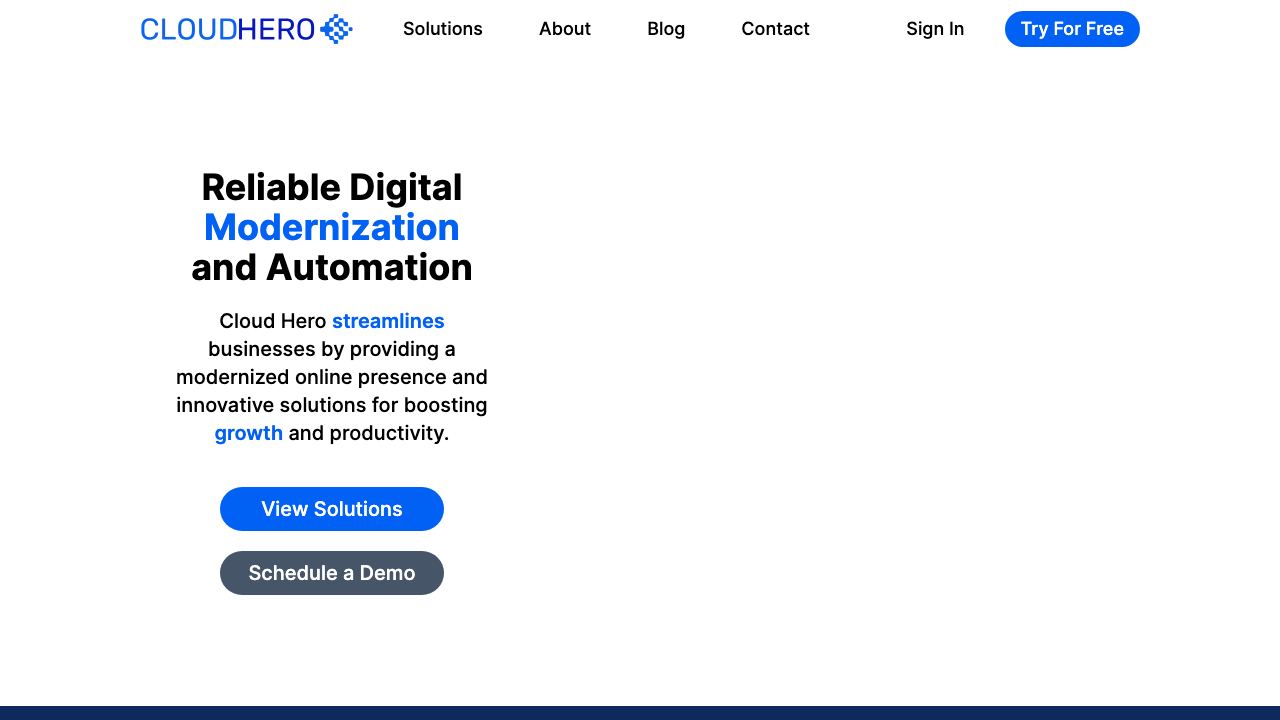 Cloud Hero website screenshot