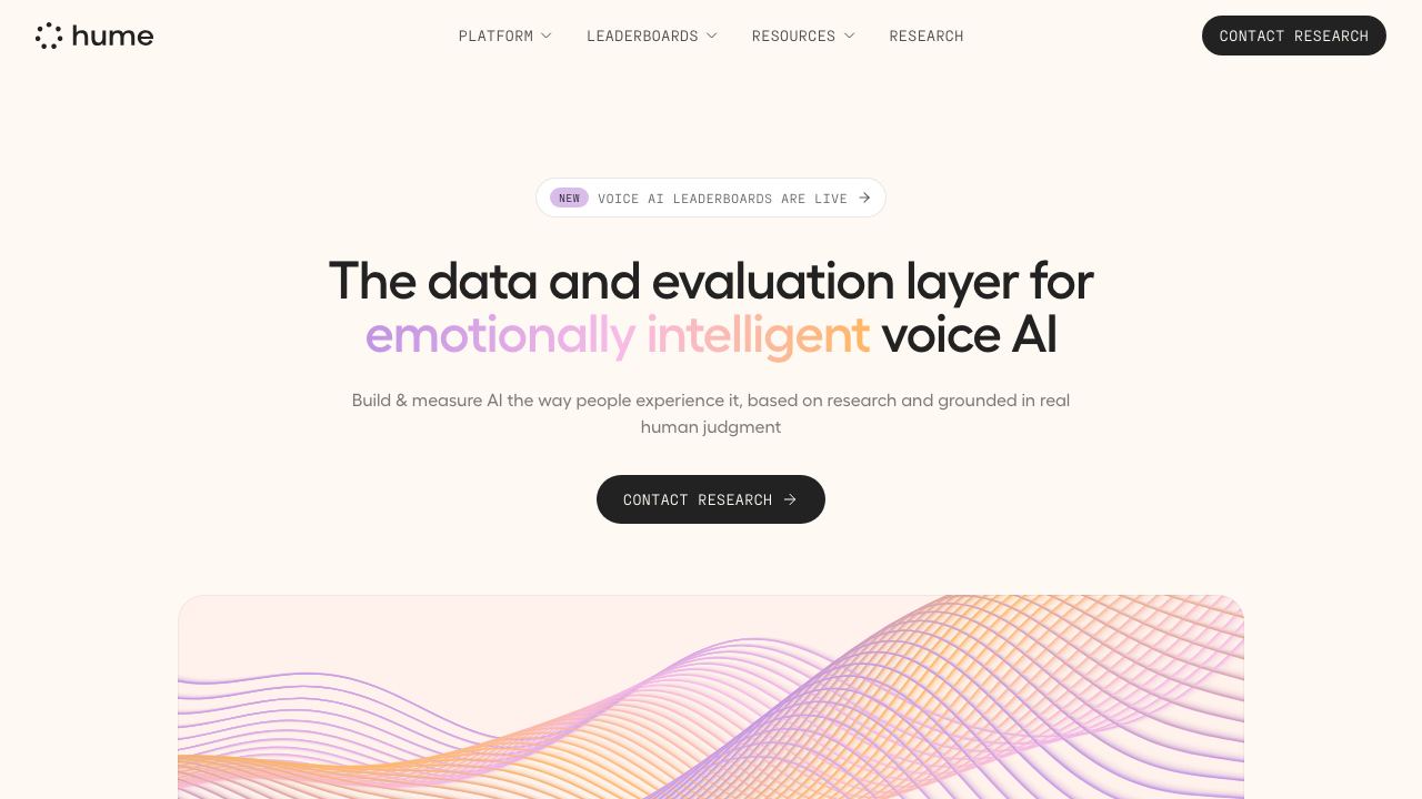 Hume AI 网站截图