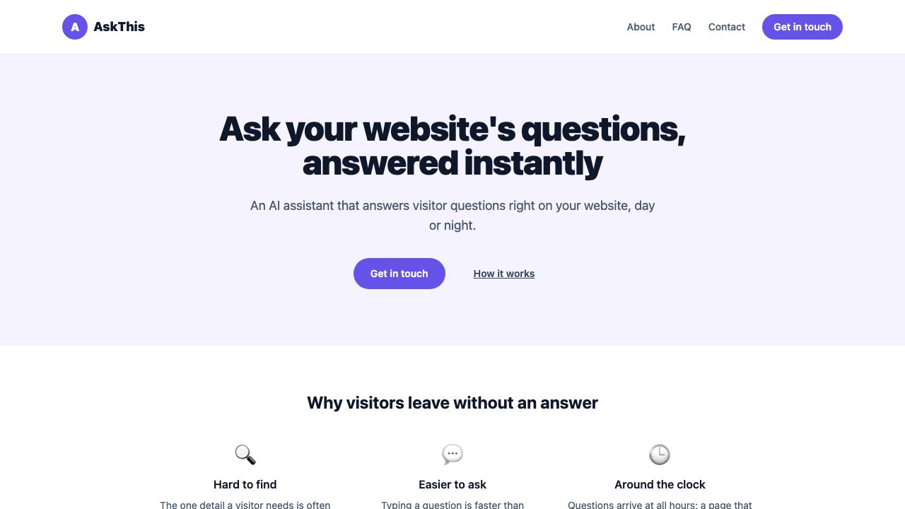 ASK THIS SITE 网站截图