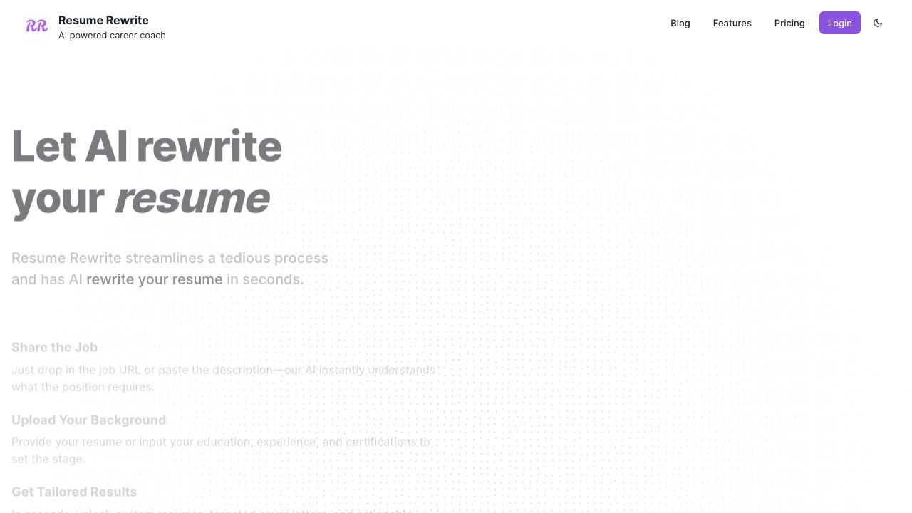 Resume Rewrite 网站截图