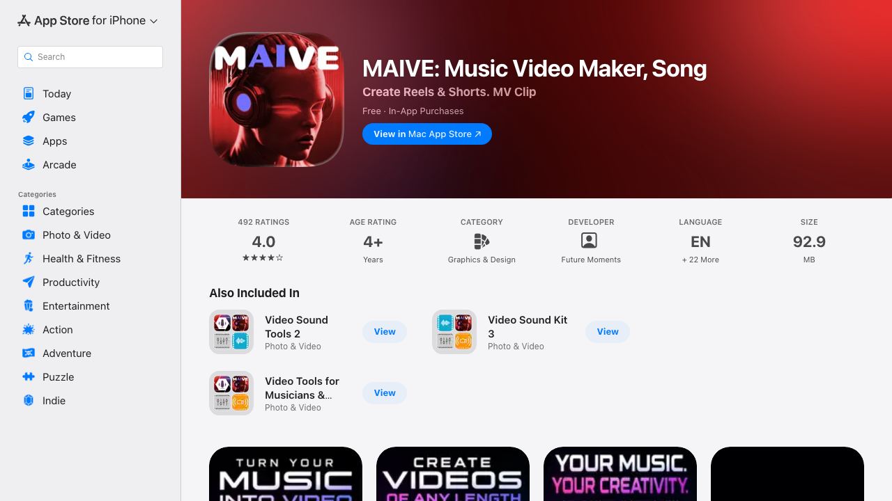MAIVE: Music AI Video Exporter 网站截图