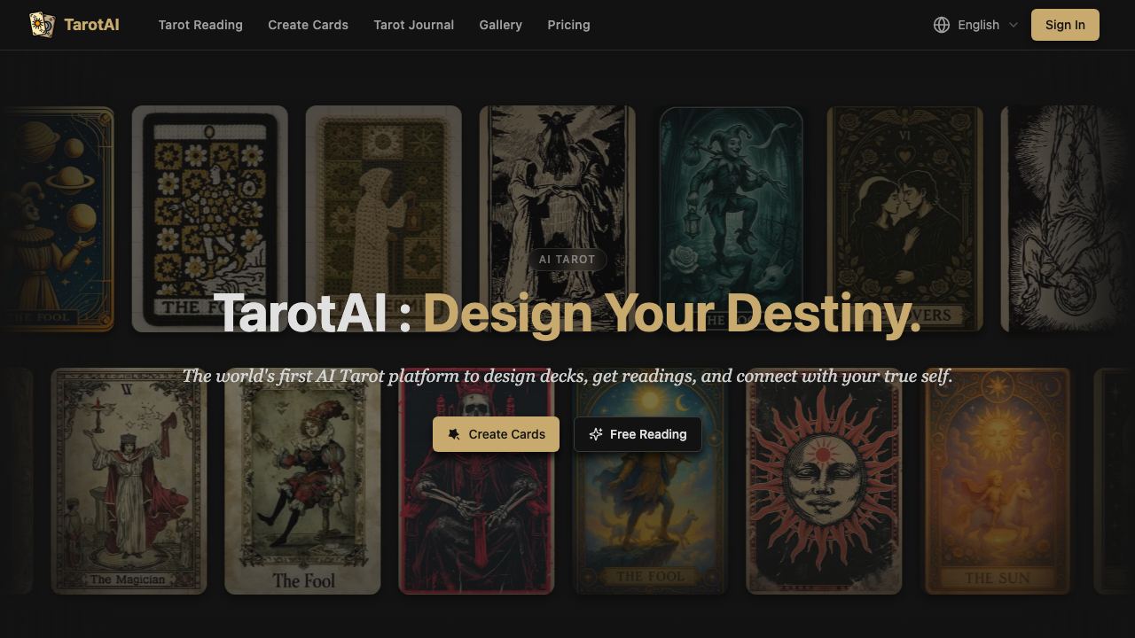 TarotAI 网站截图