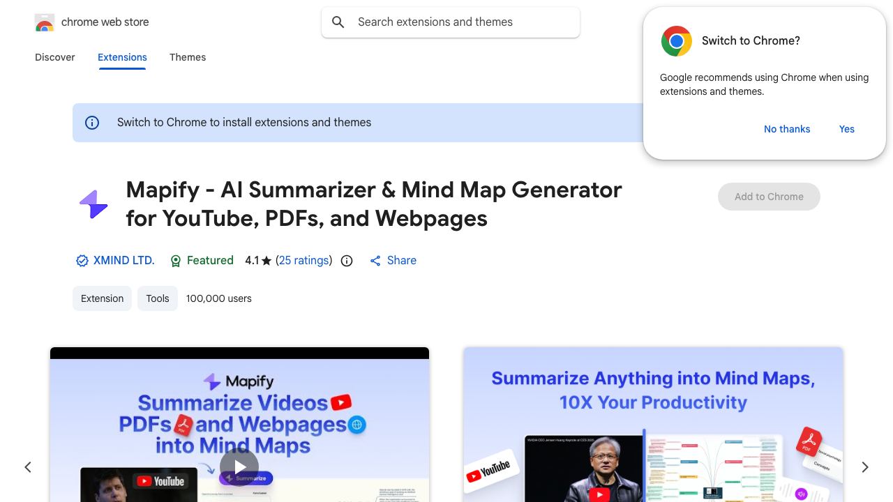 Mapify - AI mind map by Claude & ChatGPT website screenshot