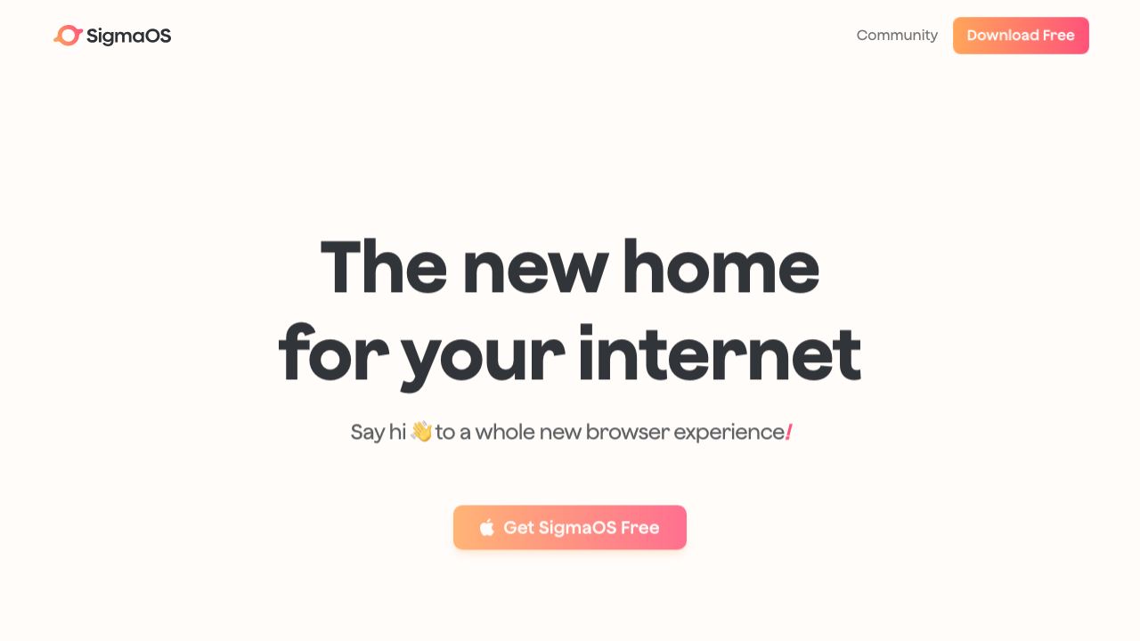 SigmaOS Airis (Alpha) 网站截图