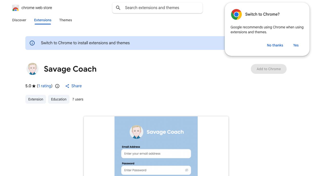 Savage Coach 网站截图