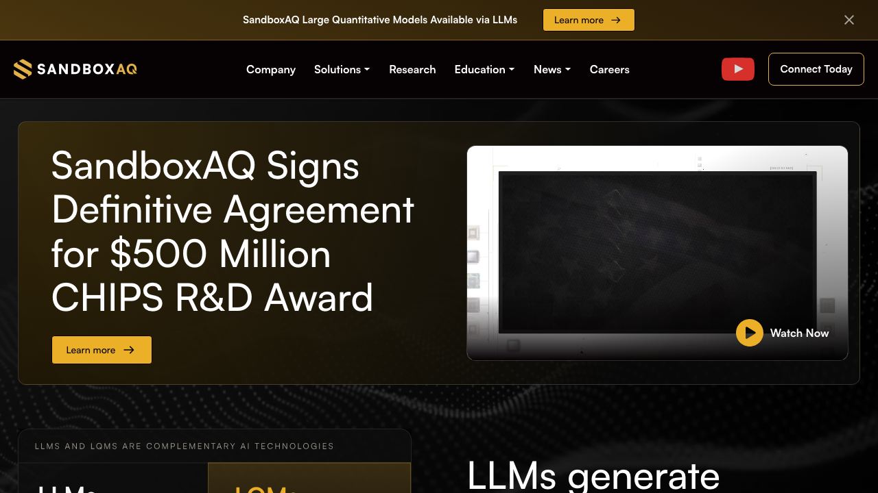 SandboxAQ website screenshot