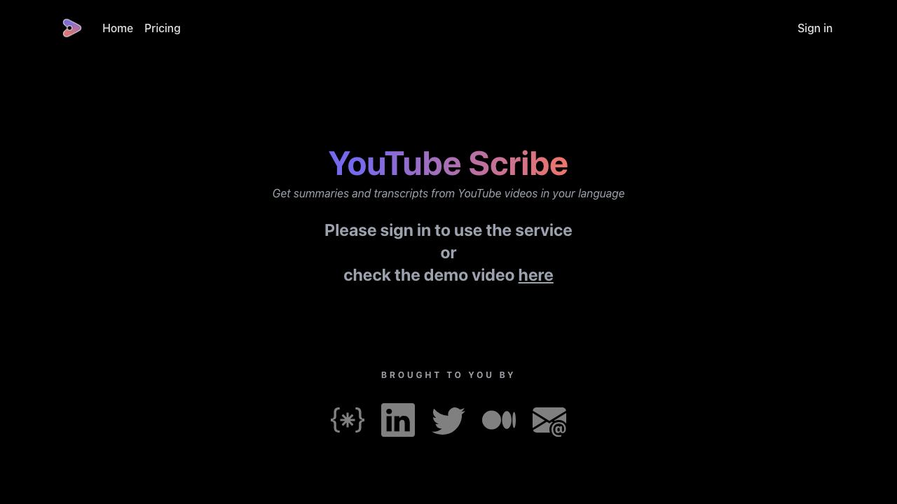 YouTube Scribe 网站截图