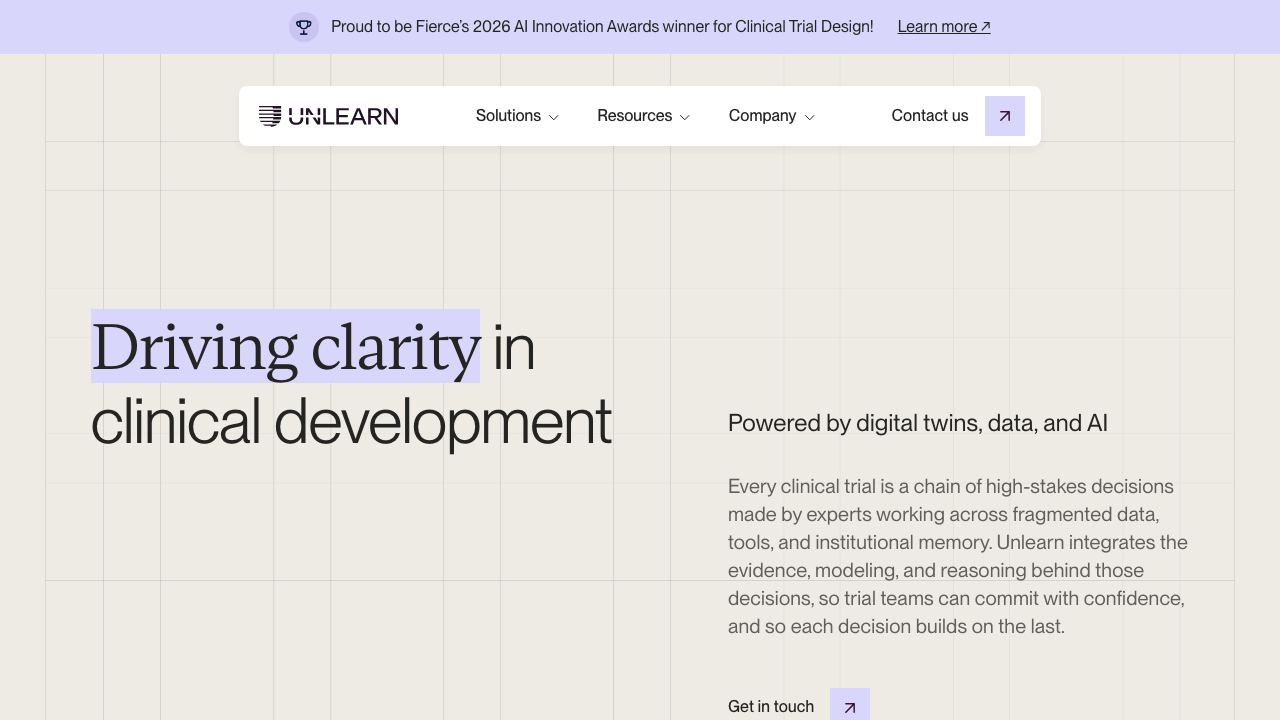 unlearn.ai 网站截图