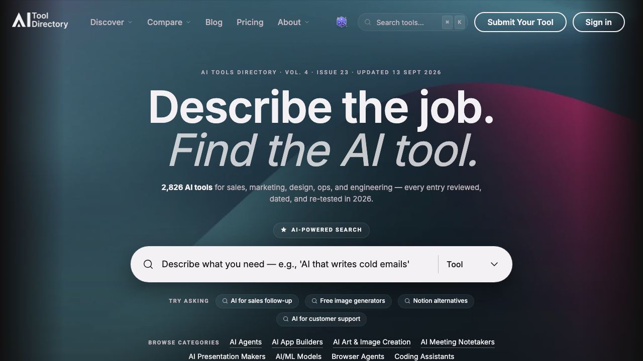 tooldirectory.ai 网站截图