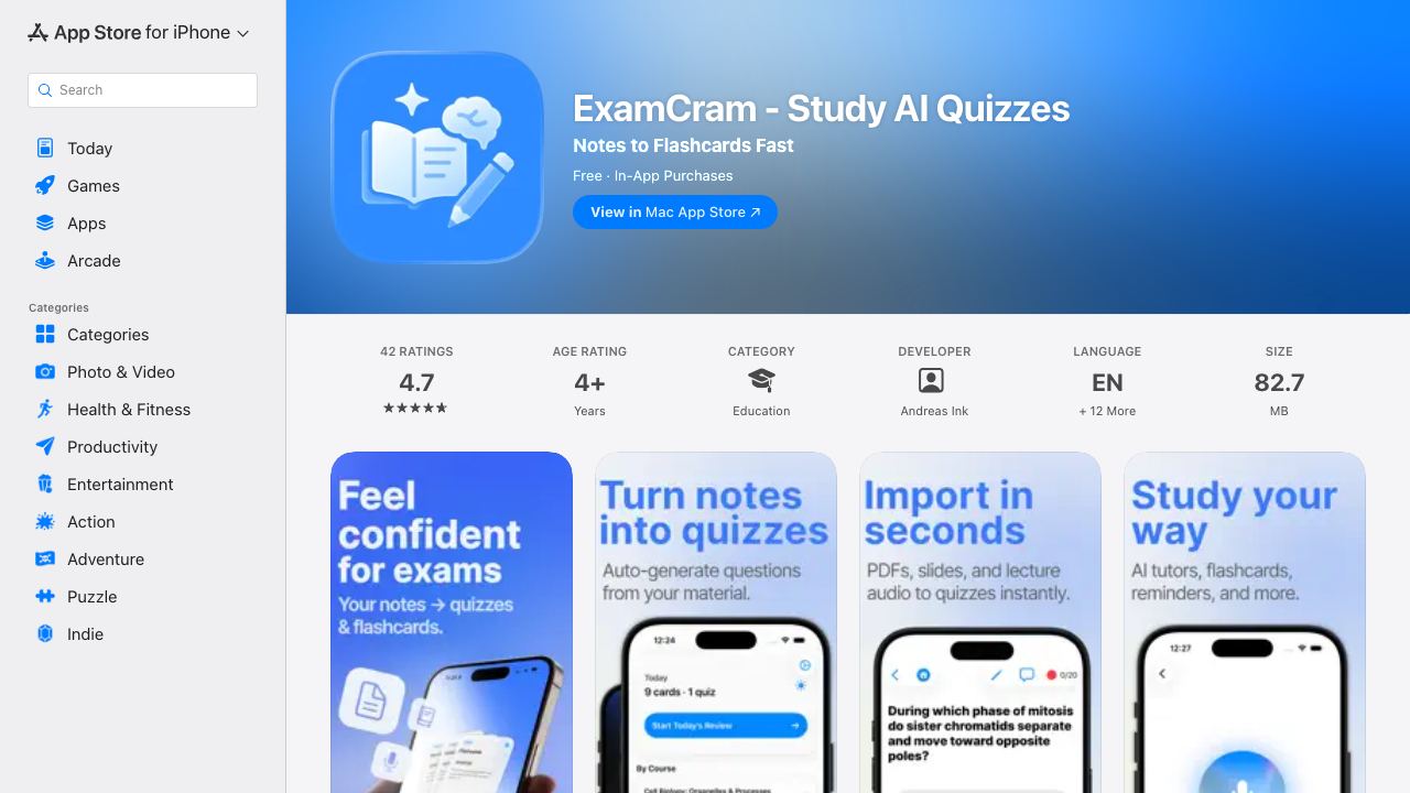 ExamCram 网站截图