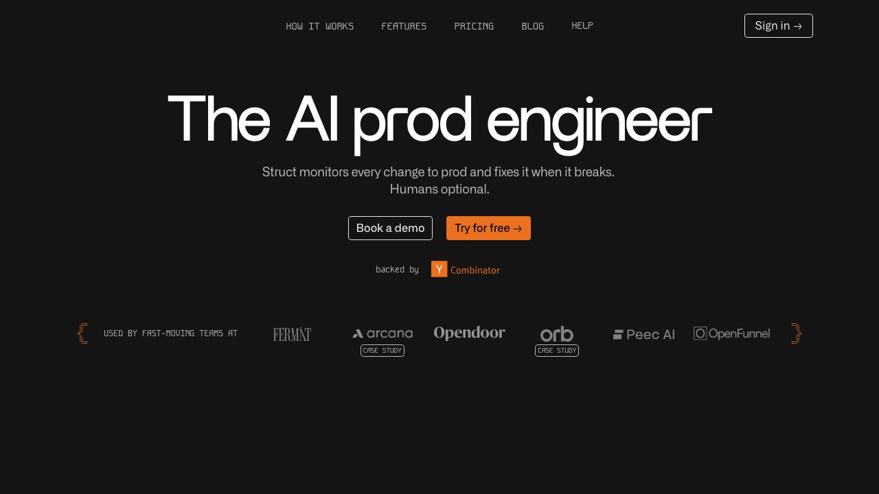 Struct website screenshot