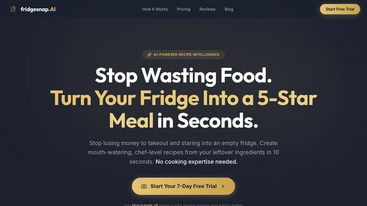 FridgeSnap.AI 网站截图
