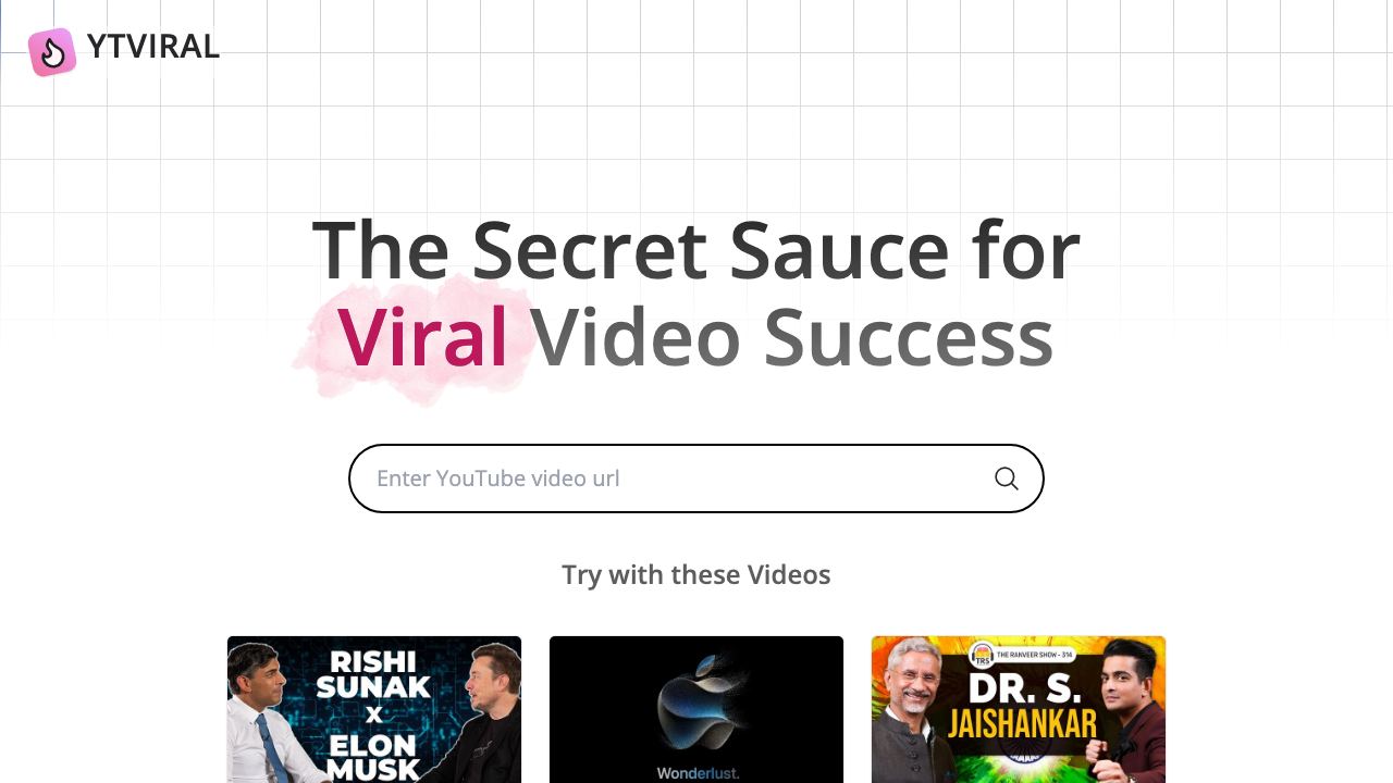 YTViral: Viral Spark in Every Video website screenshot