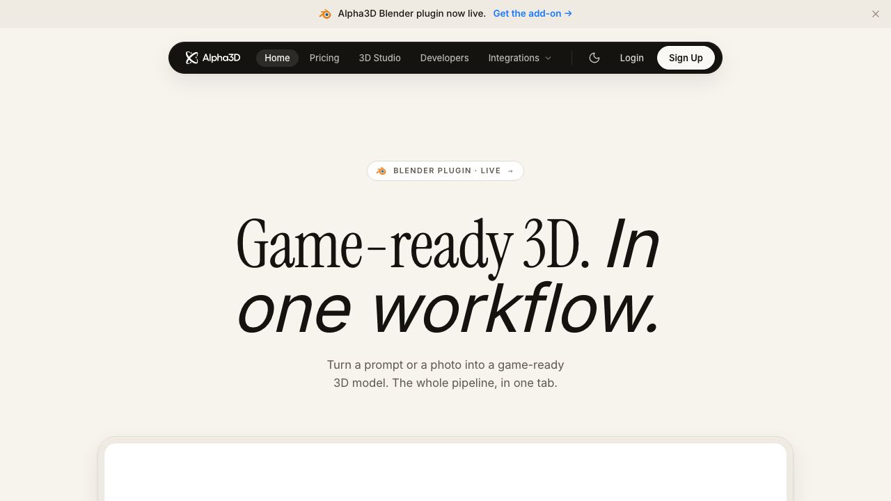 Alpha3D 网站截图