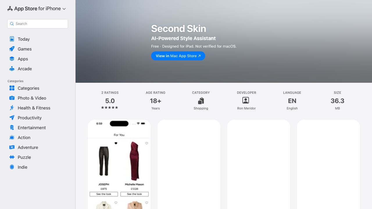 Second Skin 网站截图