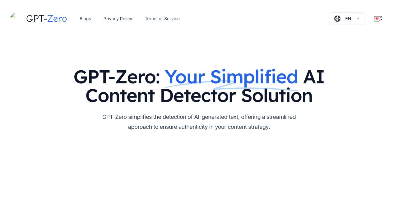 GPT-Zero 网站截图