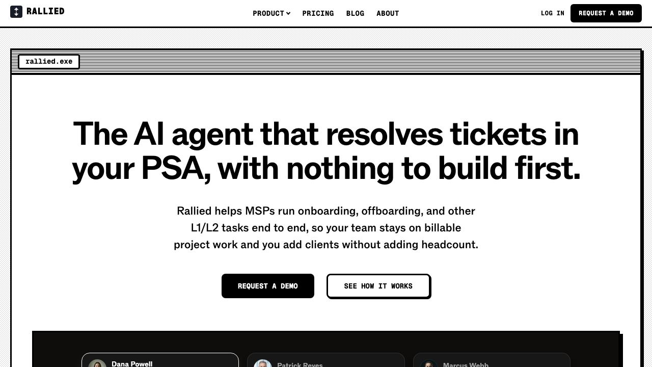 Rallied website screenshot