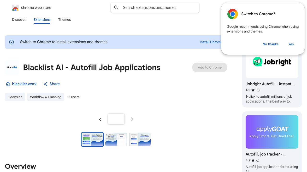Blacklist AI - Autofill Job Applications 网站截图