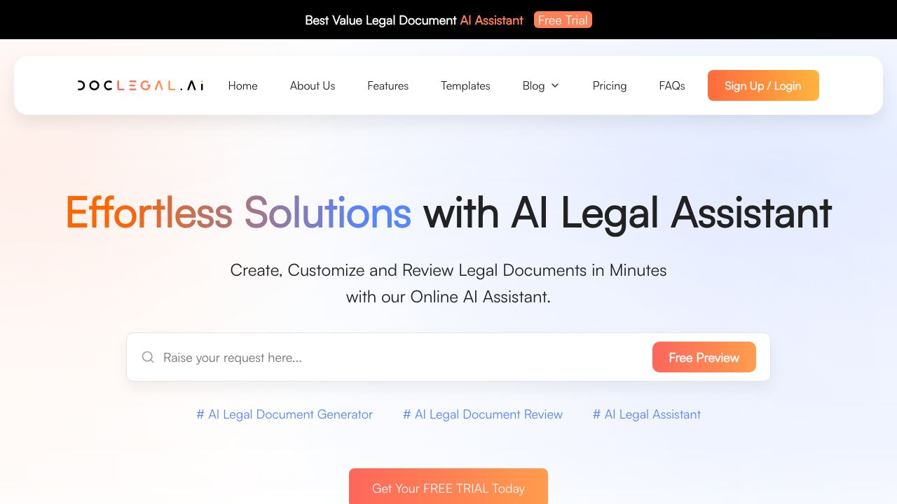 DocLegal.ai website screenshot