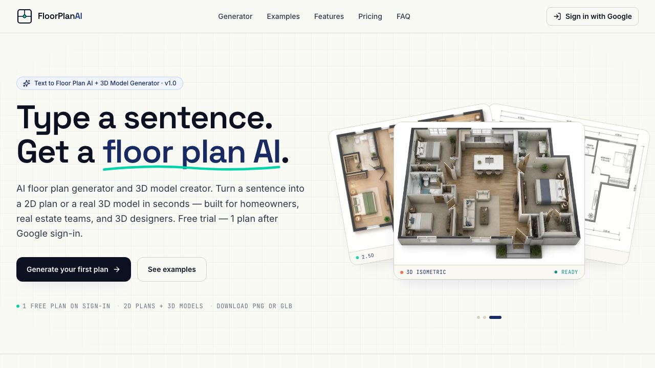 Floor Plan AI 网站截图