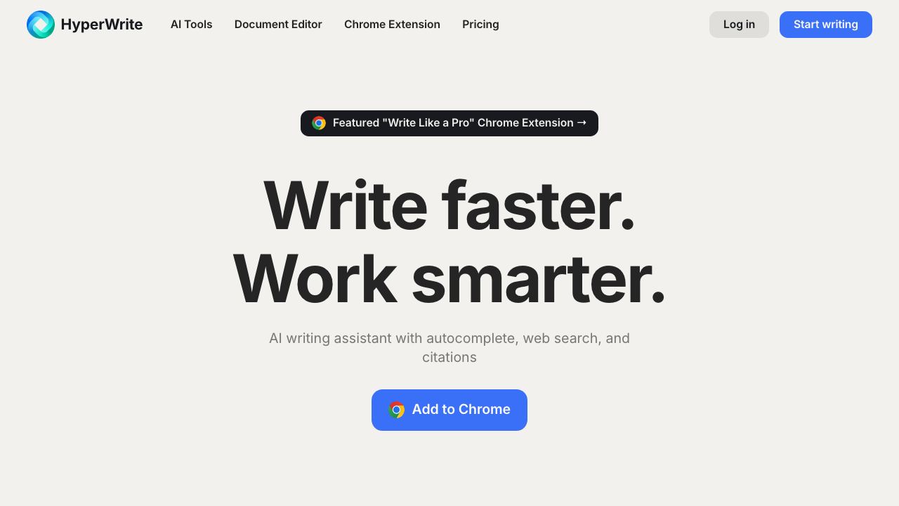 HyperWrite website screenshot
