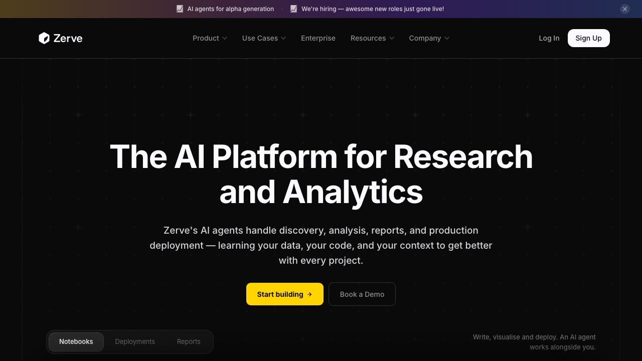 Zerve AI 网站截图