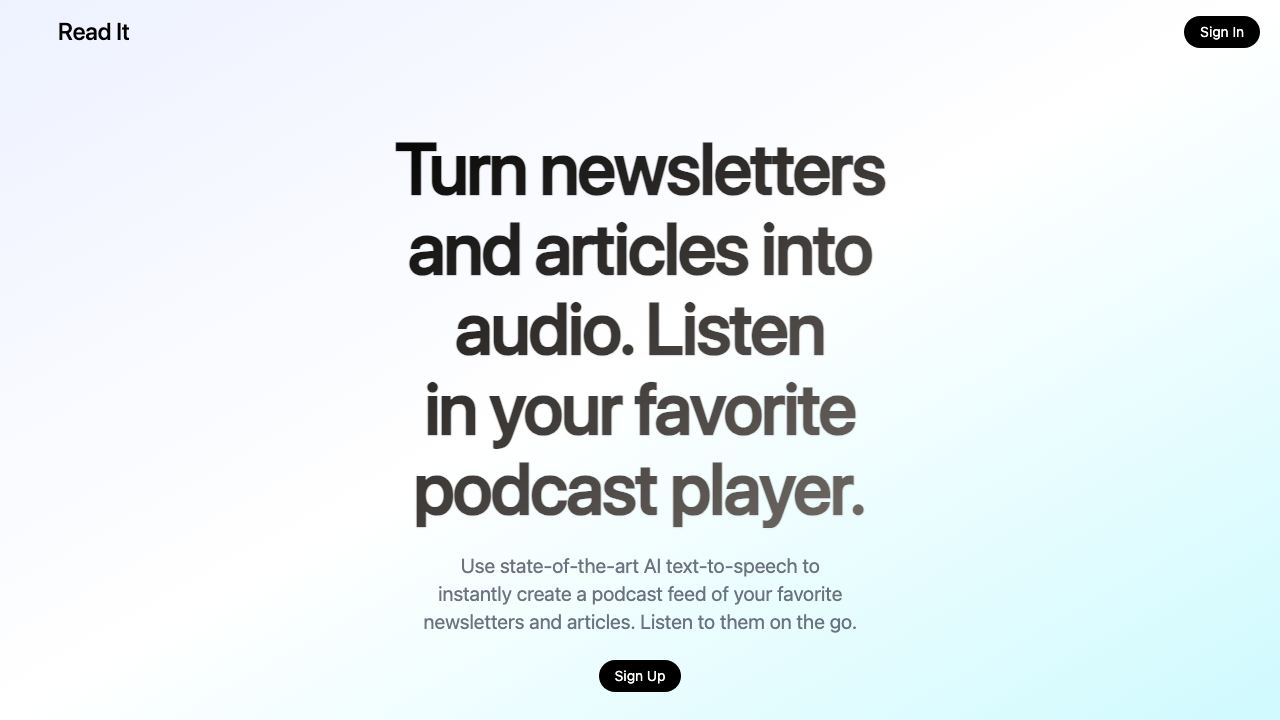 Read It website screenshot