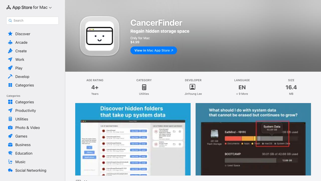 Cancer Finder 网站截图