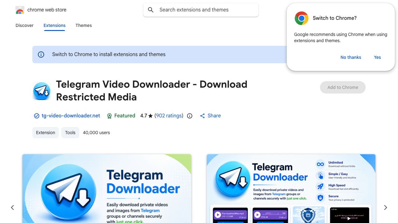 telegram video downloader website screenshot
