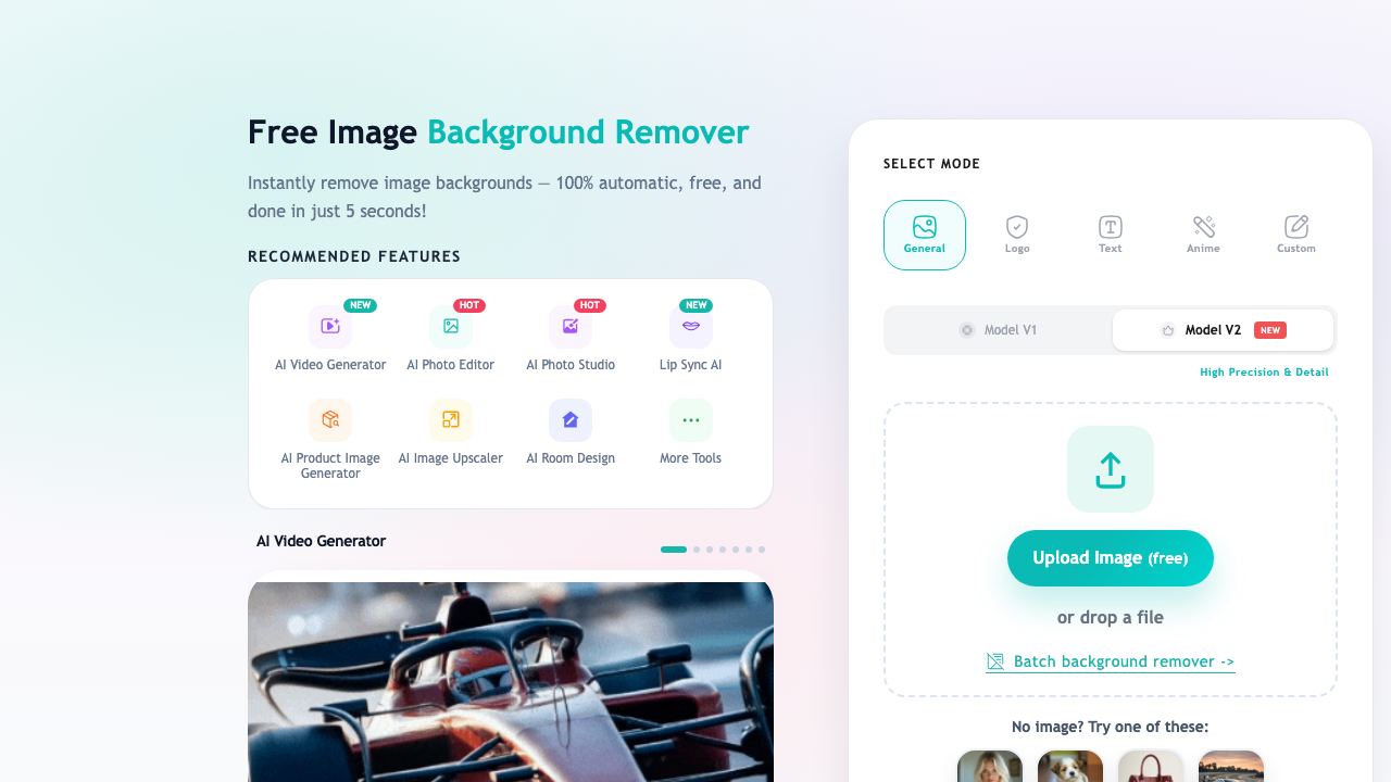 AiBackgroundRemover IO 网站截图