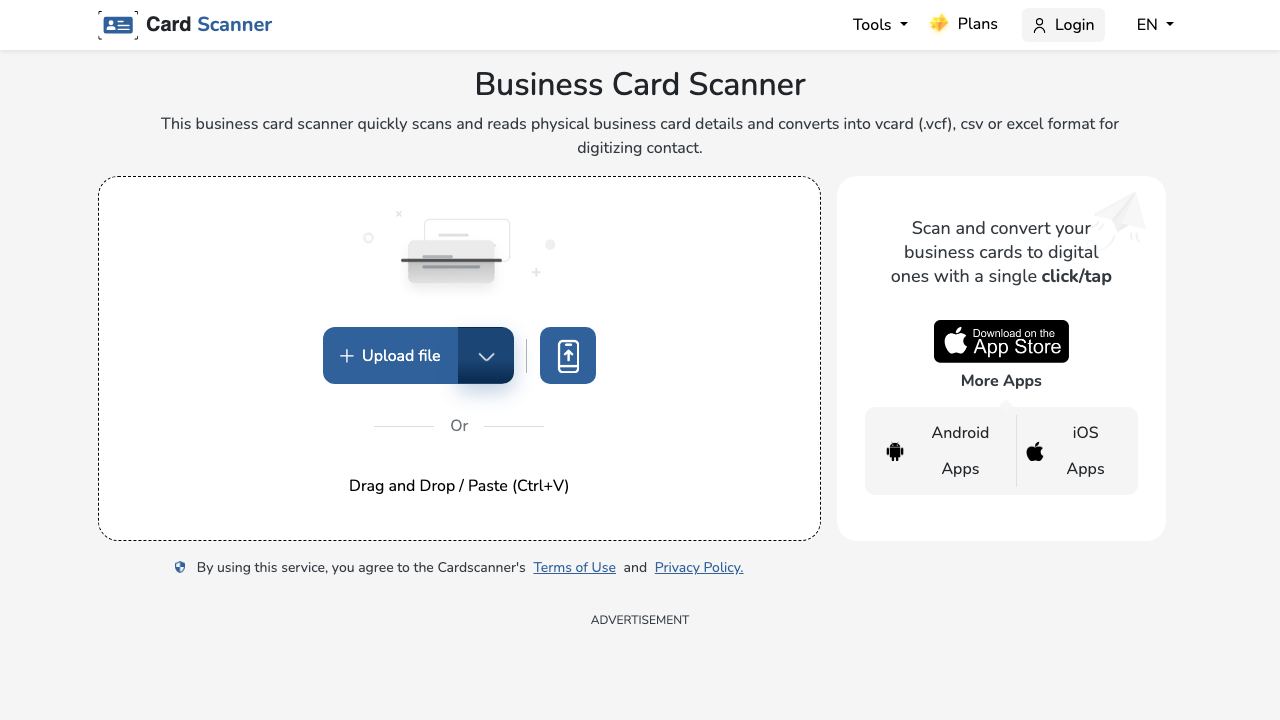 Business Card Scanner 网站截图