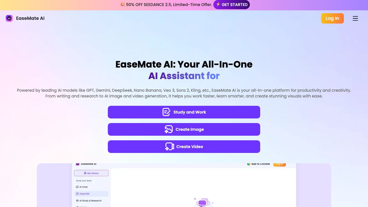 EaseMate AI website screenshot