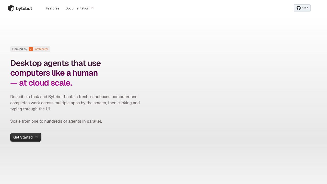 Bytebot website screenshot
