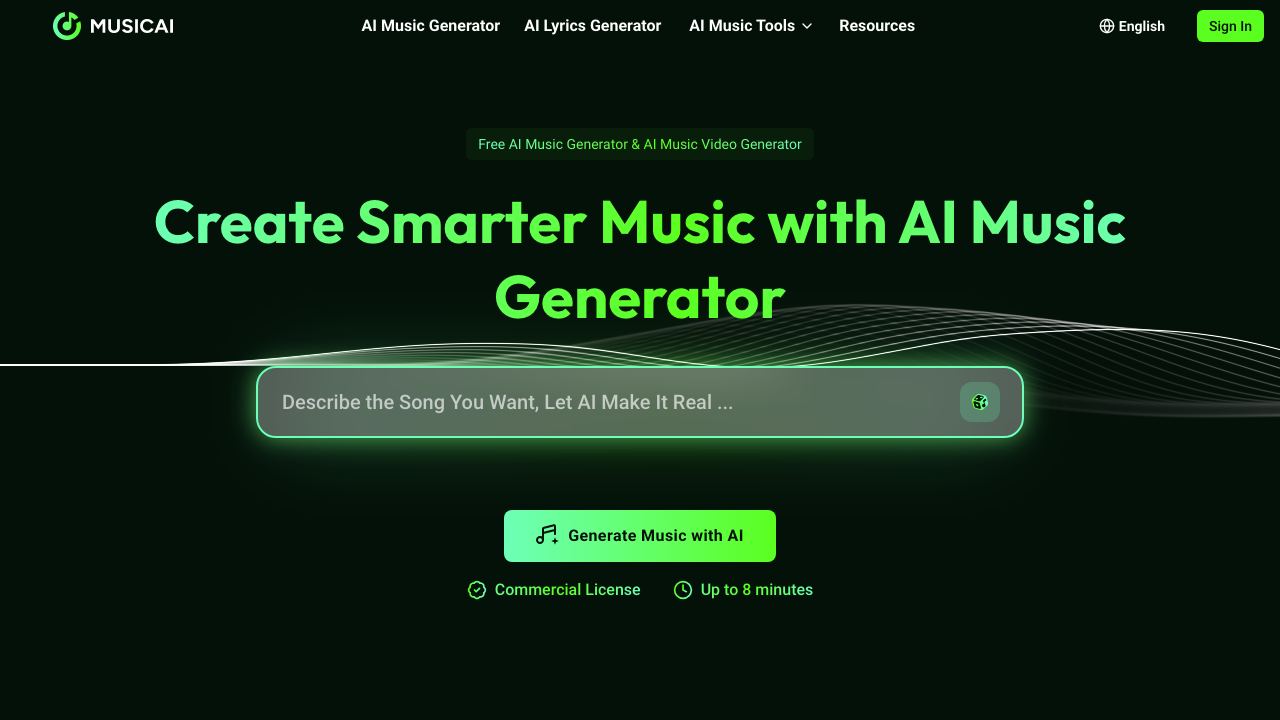 MusicAI website screenshot