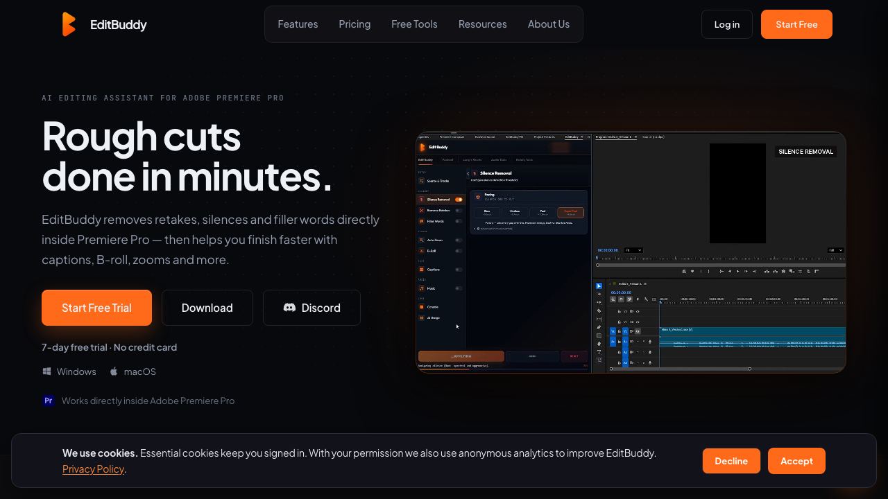 EditBuddy website screenshot