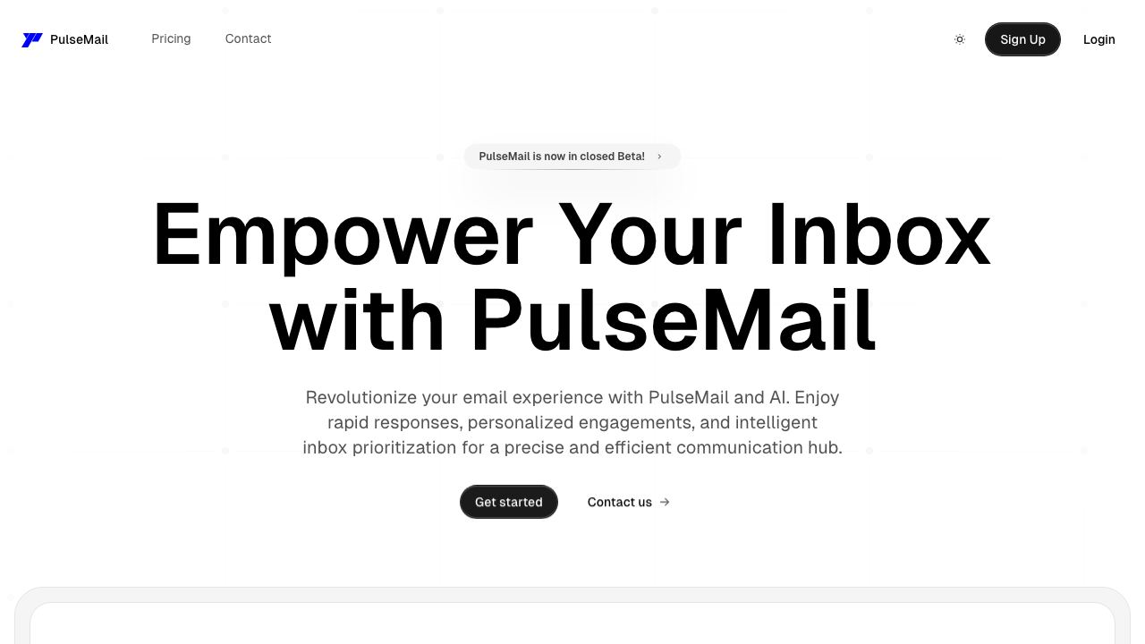 PulseMail website screenshot