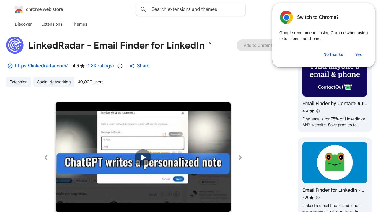 LinkedRadar - AI Lead Generator For LinkedIn™ 网站截图