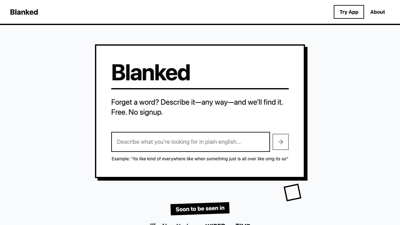 Blanked website screenshot