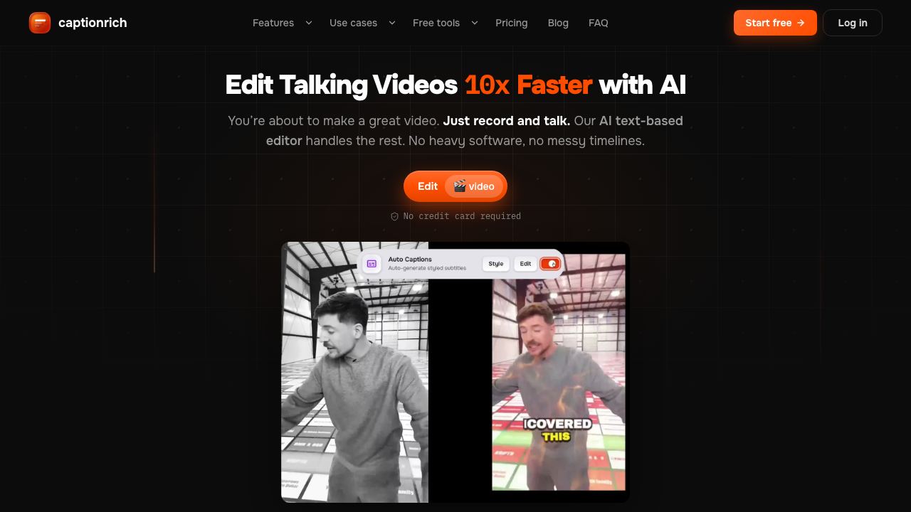 captionrich website screenshot