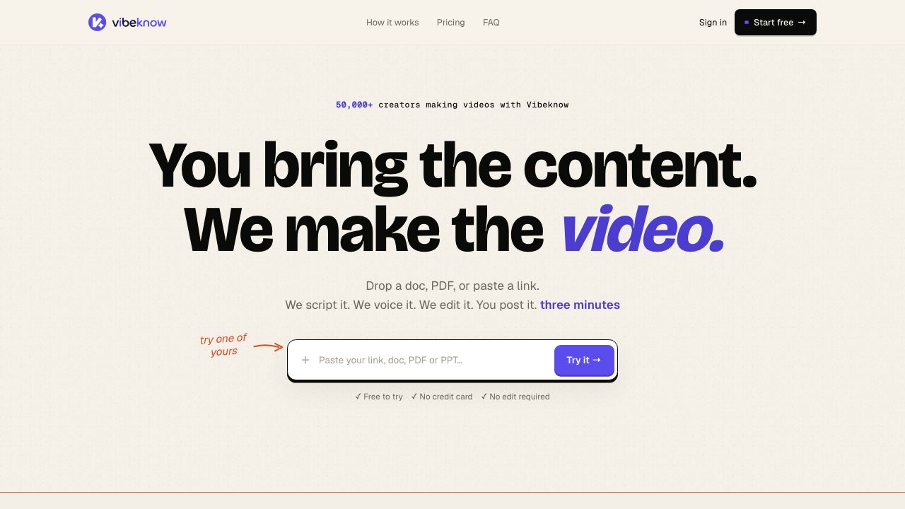 Vibeknow 网站截图