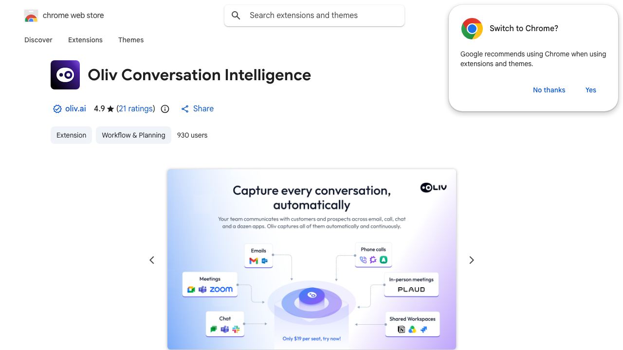 Oliv.AI - Your AI Sales Copilot 网站截图