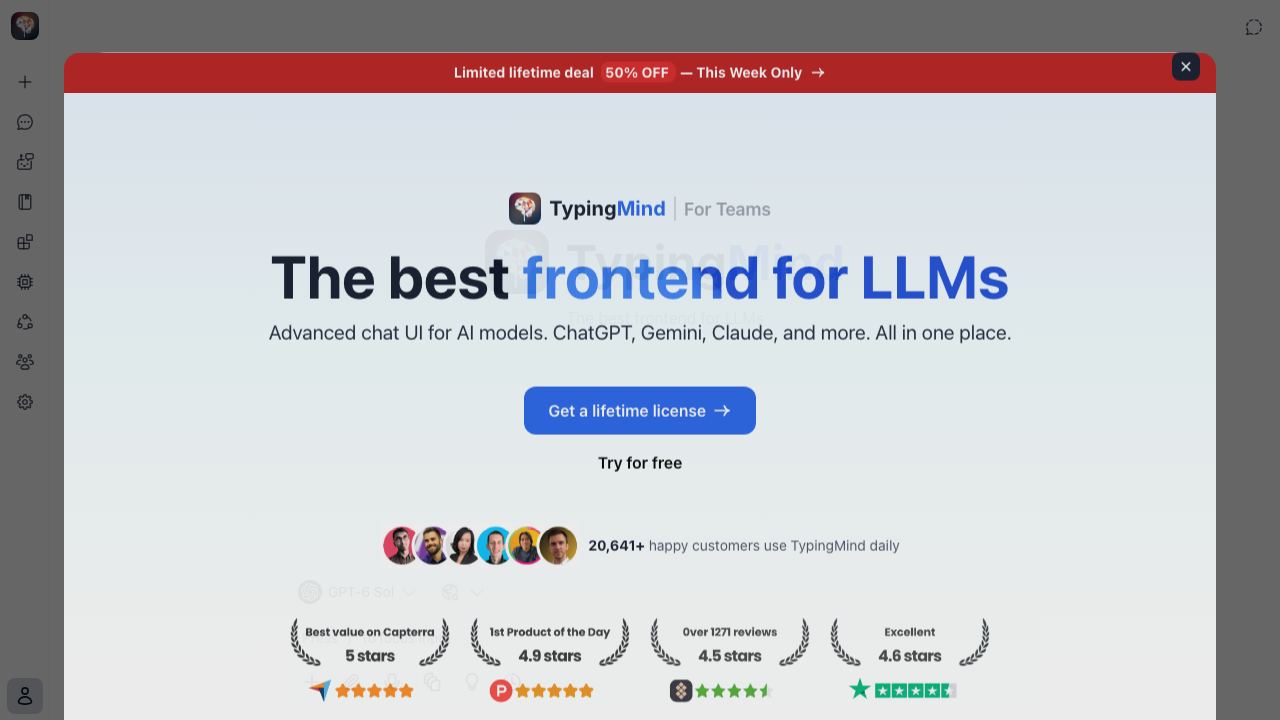 TypingMind website screenshot